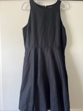 Ann Taylor Black Linen Blend Sleeveless Midi Dress